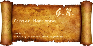 Ginter Marianna névjegykártya